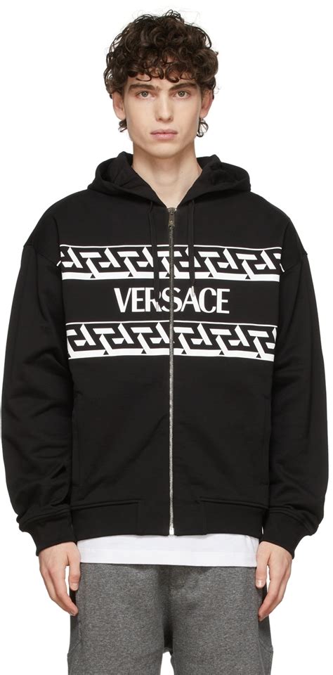 versace blacj logo hoodie|Versace hoodie cheap.